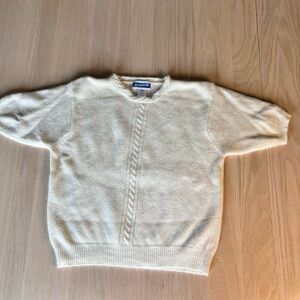 Pendleton Cream Cable Knit Women's Sweater, Large Petite